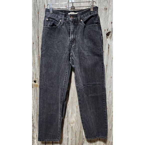 women's LEVI'S 94 BAGGY Black Jeans denim Stonewash size 24/26 - Picture 7 of 9